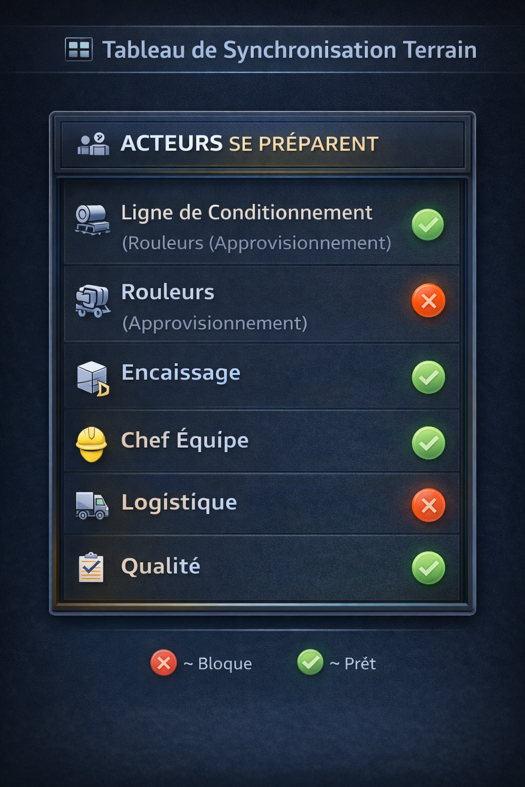 Flux de changement de recette